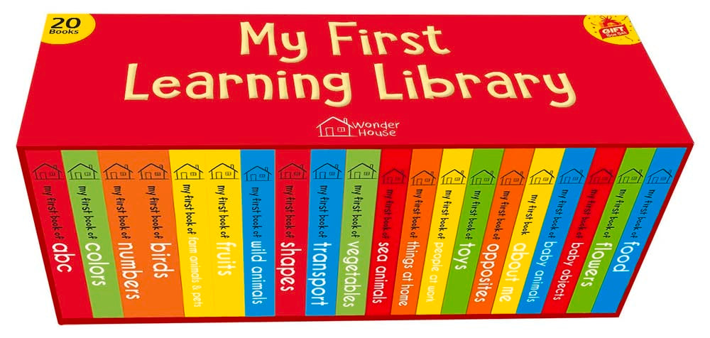 My First Learning Library: Boxset of 20 Board Books for Kids (Vertical Design) - Wonder House Books