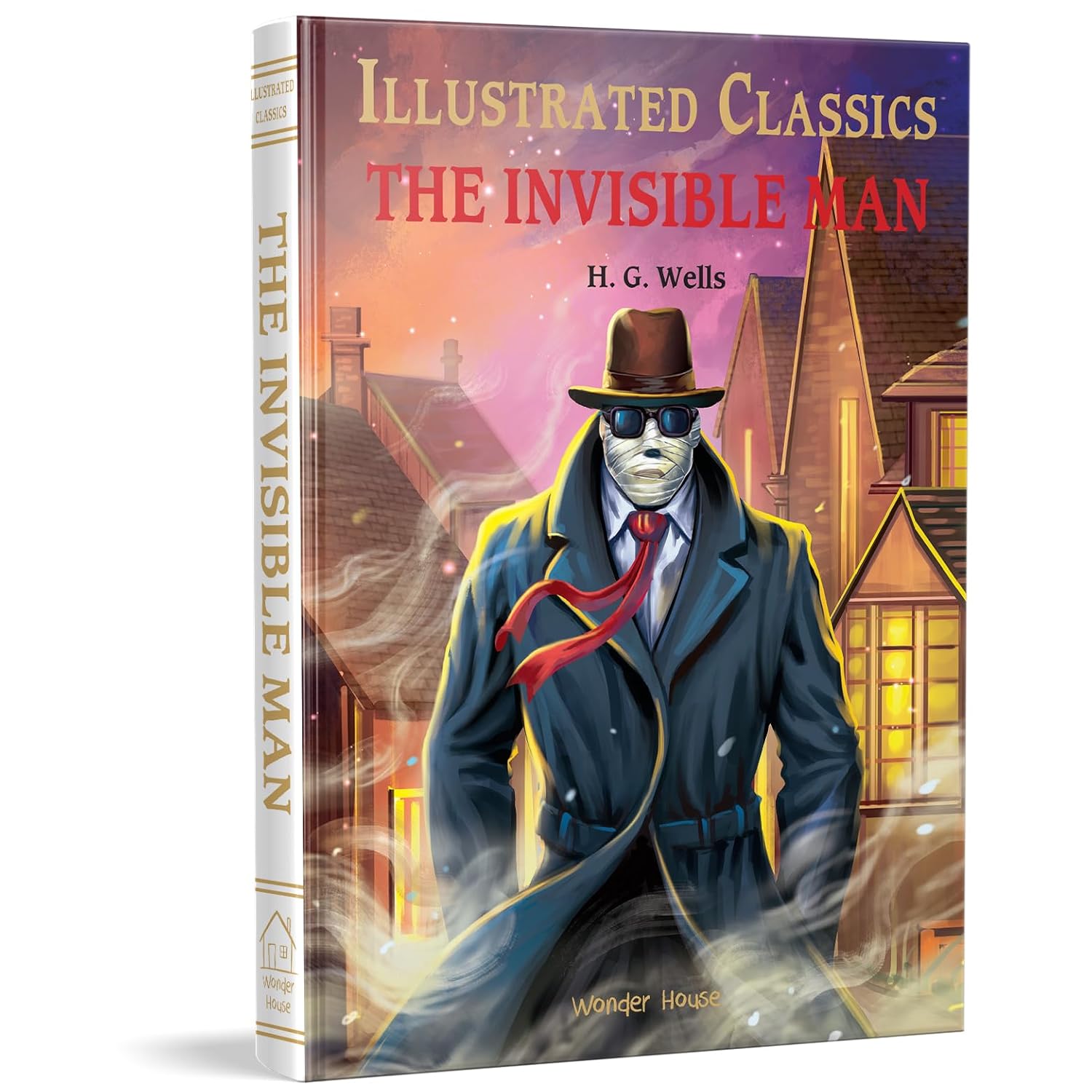 The Invisible Man: Illustrated Abridged Children Classic English Novel With Review Questions (Hardback)  -  H. G. Wells